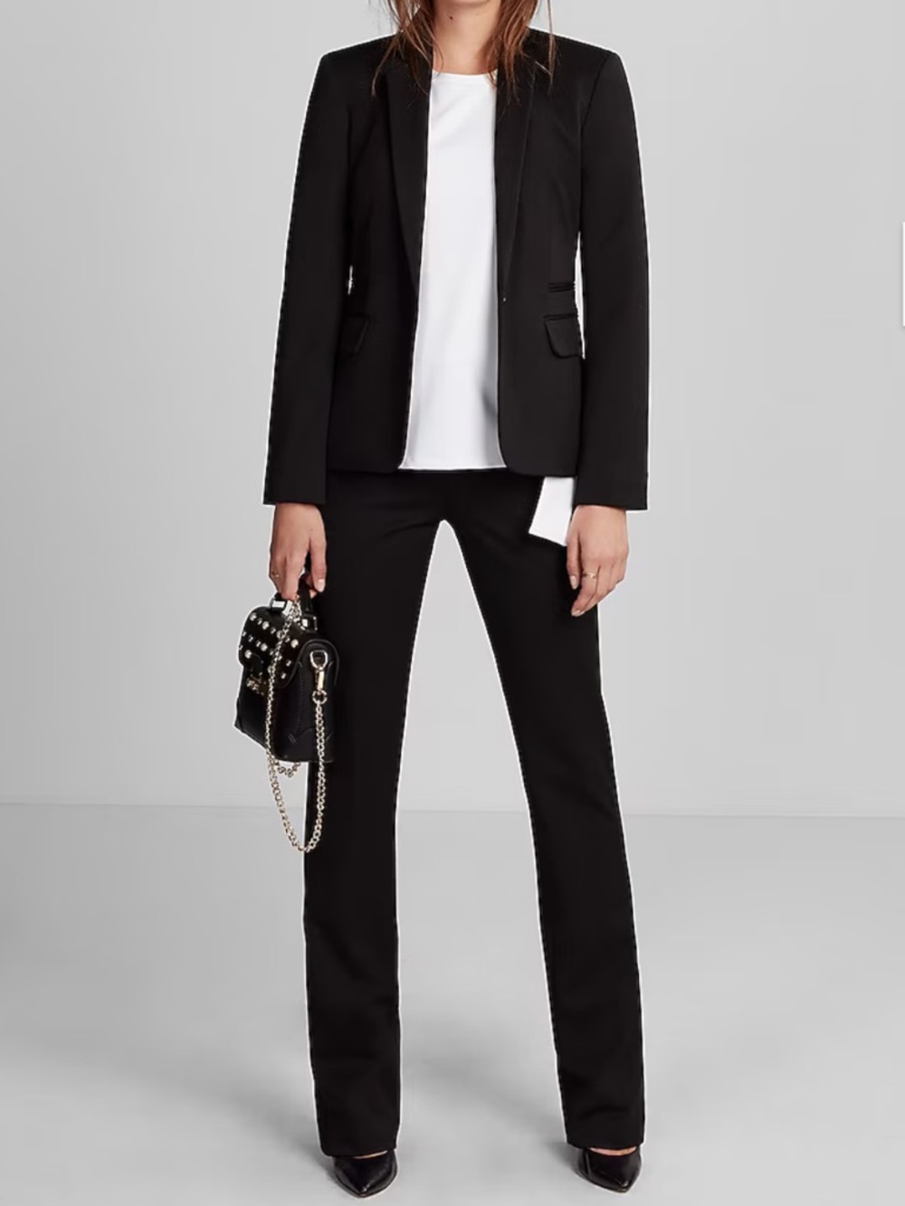 Express Women's Black Blazer and Pants Set